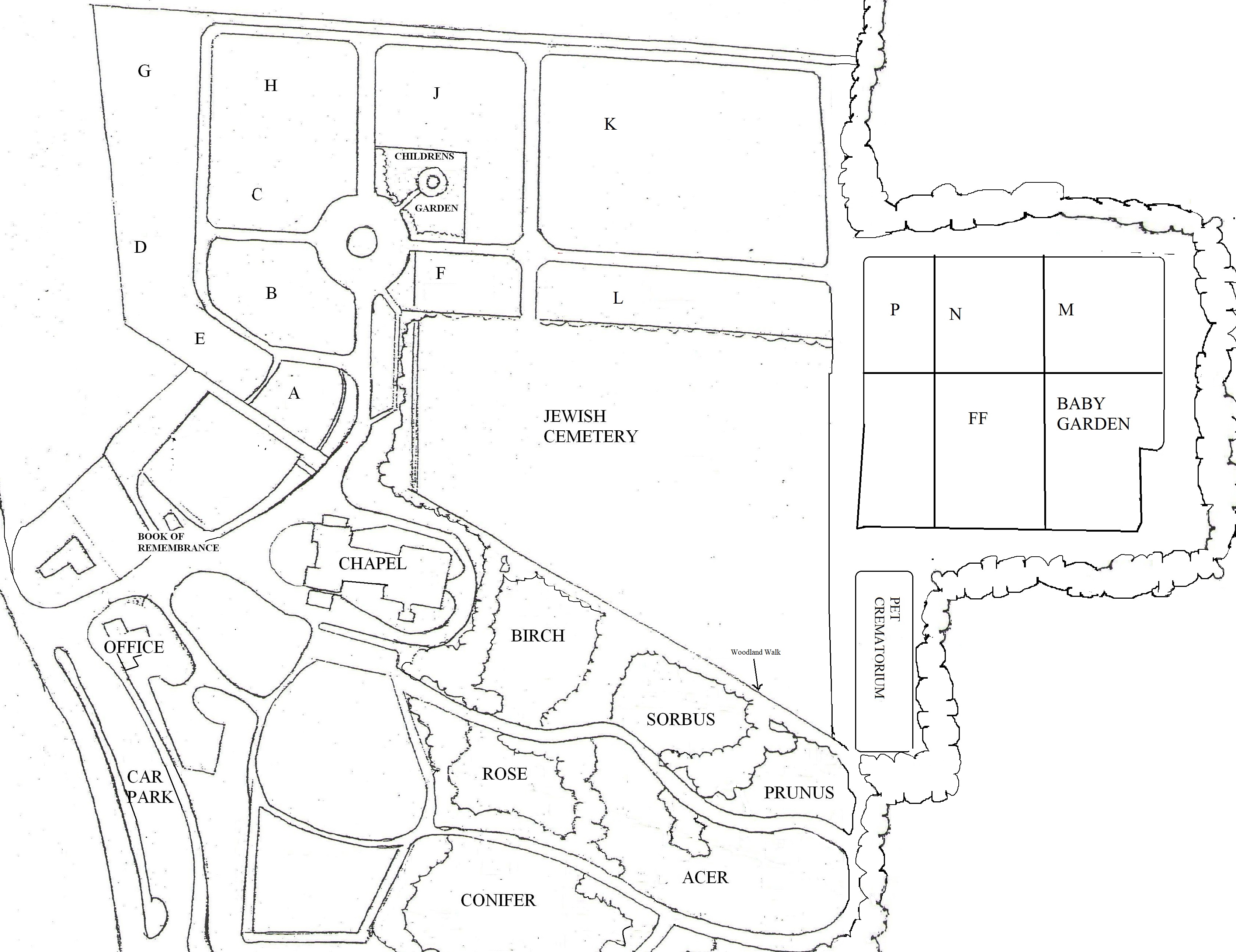 Dunham Lawn Cemetery Map