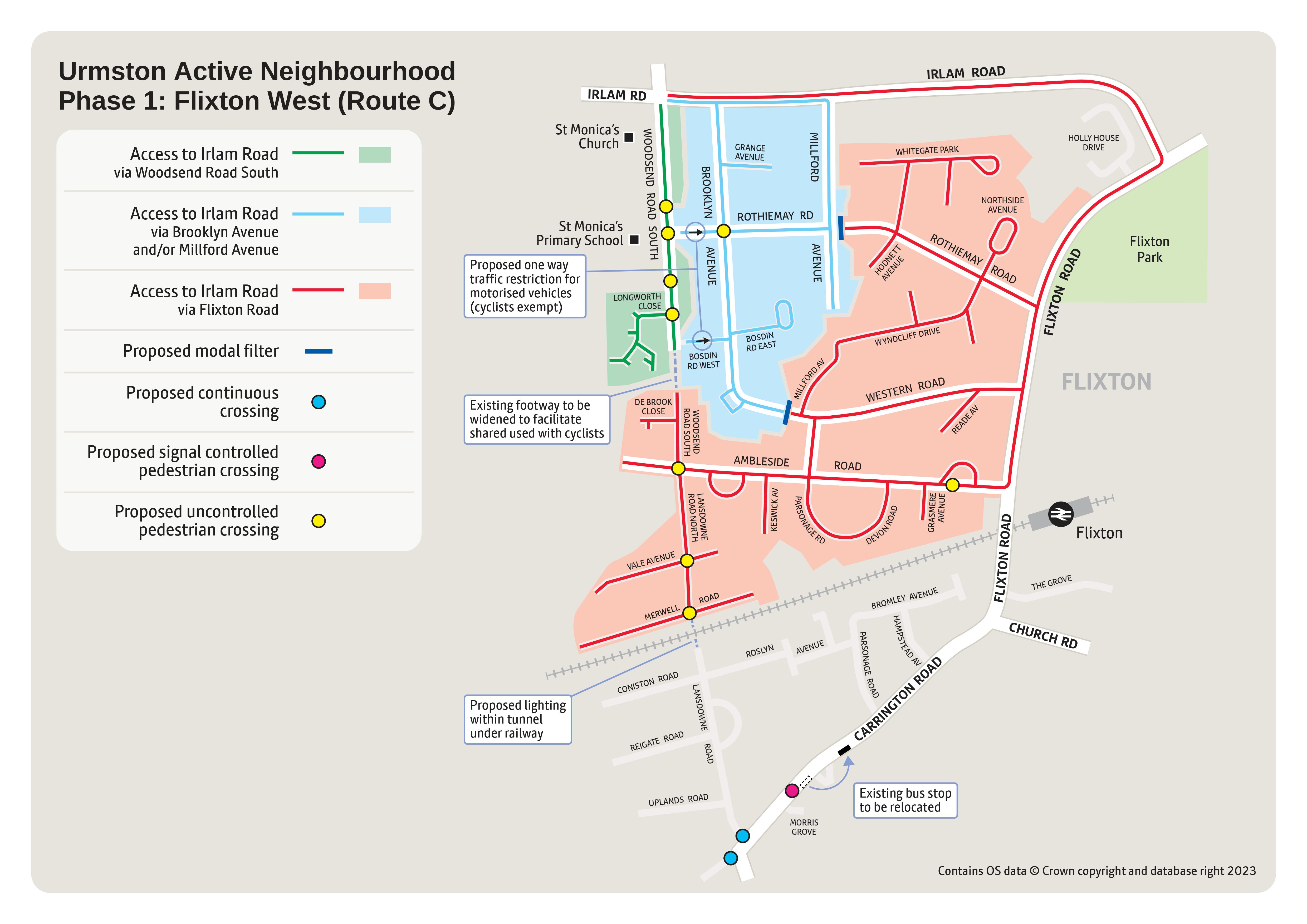 Flixton West Urmston Active Neighbourhood Phase 1 Route C