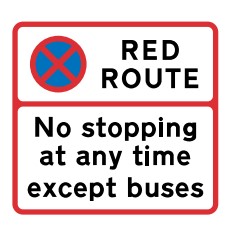 RR No Stopping Except Buses Sign
