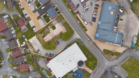 Land outline of Former Royal Bank of Scotland site for sale
