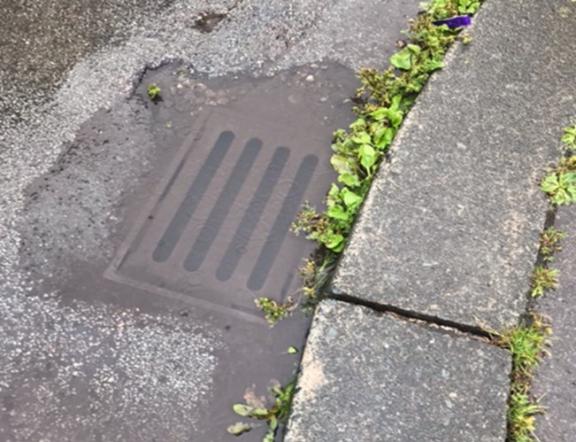 Example of a gully draining slowly following heavy rainfall