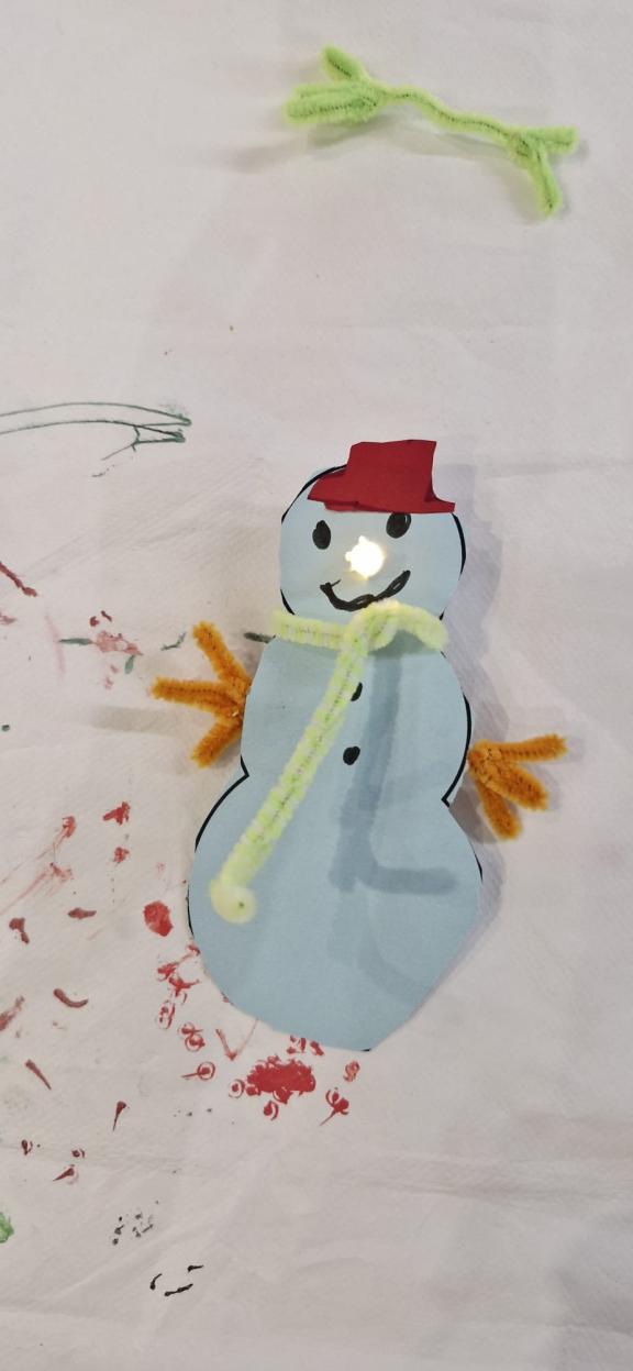 A snowman craft done at Urmston Library