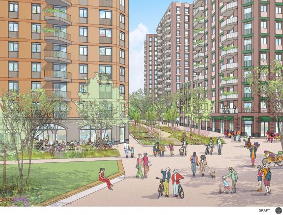 CGI of new housing development at forer GMP site