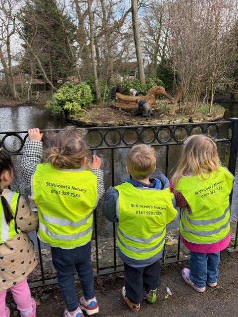 Vinne the duck has been placed in Stamford Park 