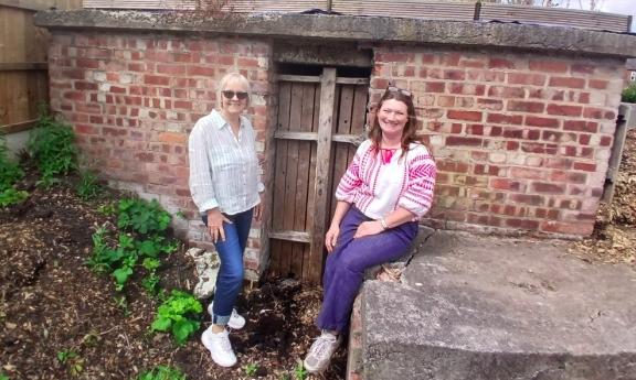 WW2 bunker Urmston. Jenny Ogg and Lisa Smith.