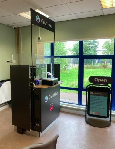 The opening of the cash hub in Partington