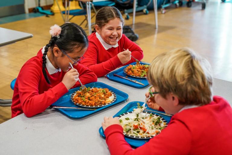 Children eating food
